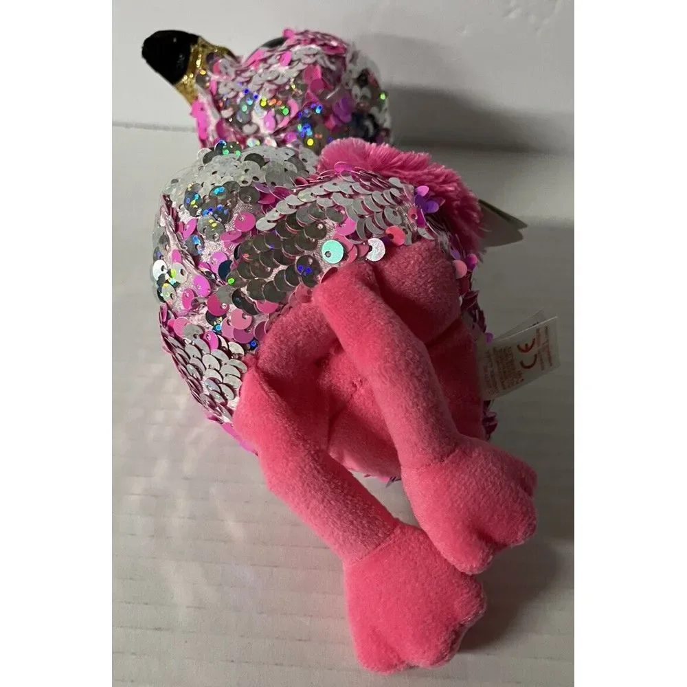 TY Flippables Sequin Plush PINKY the‎ Flamingo 10